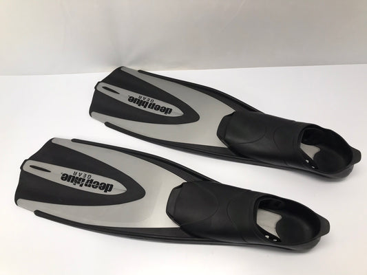 Snorkel Dive Fins Men's Size 10-11 Deep Blue Gear Black Silver As New