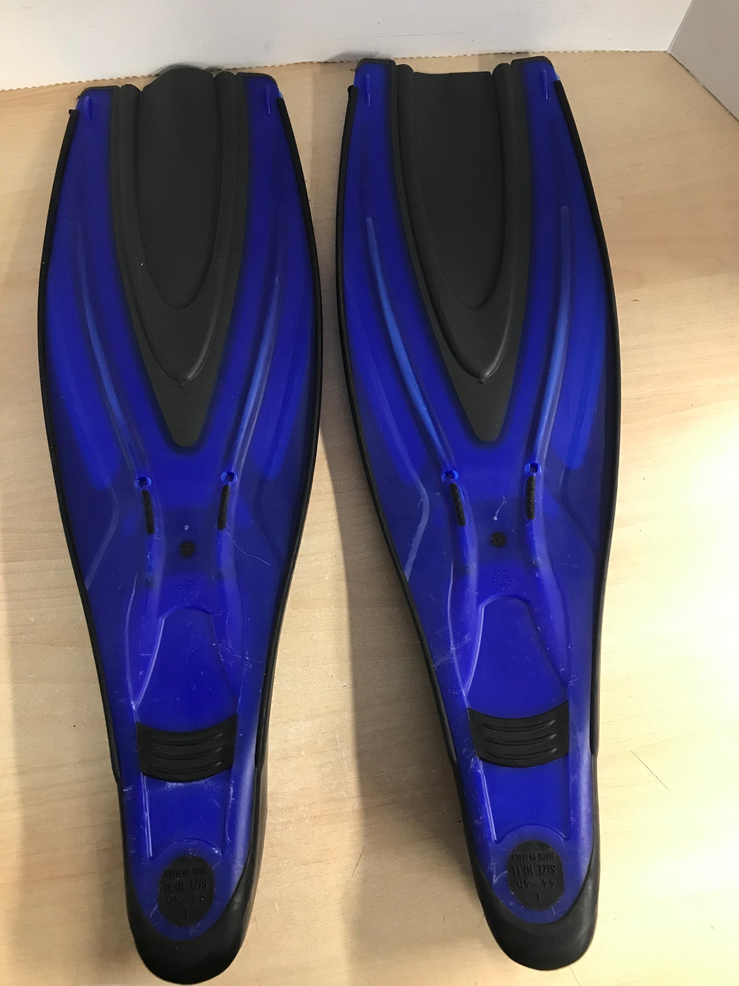 Snorkel Dive Fins Men's Size 10-11 Shoe Size Oceanic Blue Black Excellent