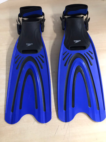 Snorkel Dive Fins Men's Size 11-14 Speedo Blue Black Excellent