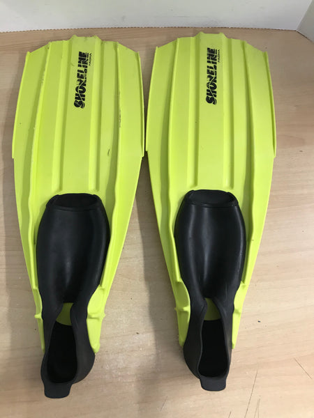 Snorkel Dive Fins Men's Size 9-10 Shoe Akona Shoreline Black Yellow Minor Marks