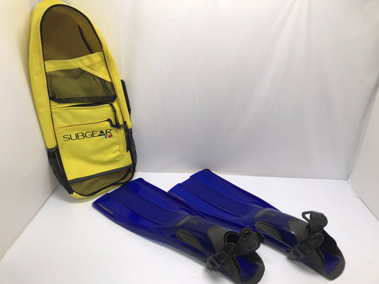 Snorkel Dive Fins  Men's Size 9-13 Shoe Scuba Pro Blue Black Excellent