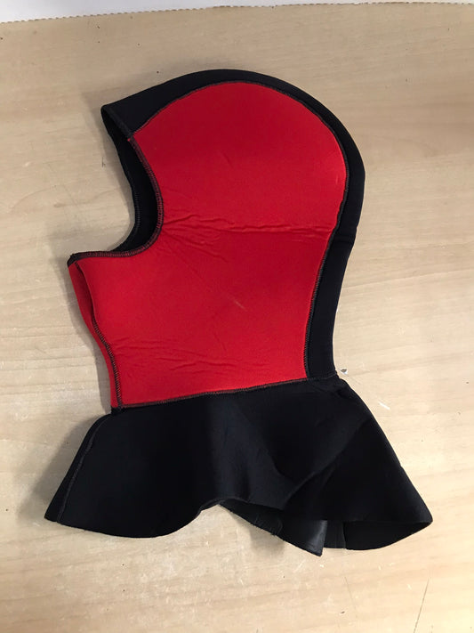 Snorkel Dive Surf Hood Adult Size Medium Black Red 4 mm Excellent