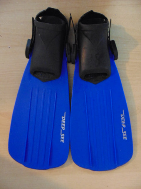 Snorkel Dive Fins Child Size 1-3 Shoe Size Deep Sea Blue Black Swim Fins