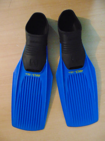 Snorkel Dive Fins Child Size 12-13 Shoe Size Blue Tri Star