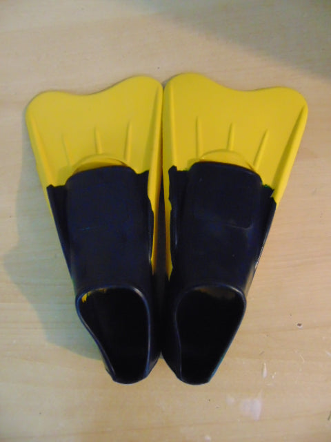 Snorkel Dive Fins Child Size 5-7 Shoe Size Floating Yellow Blue Swim Fins
