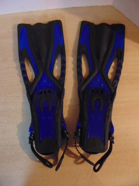 Snorkel Dive Fins Set Child Shoe Size 1-4  Pro Mate Blue Black Excellent