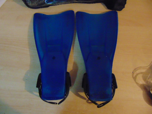 Snorkel Dive Fins Set Child Shoe Size 9-13 Assorted Blue Black
