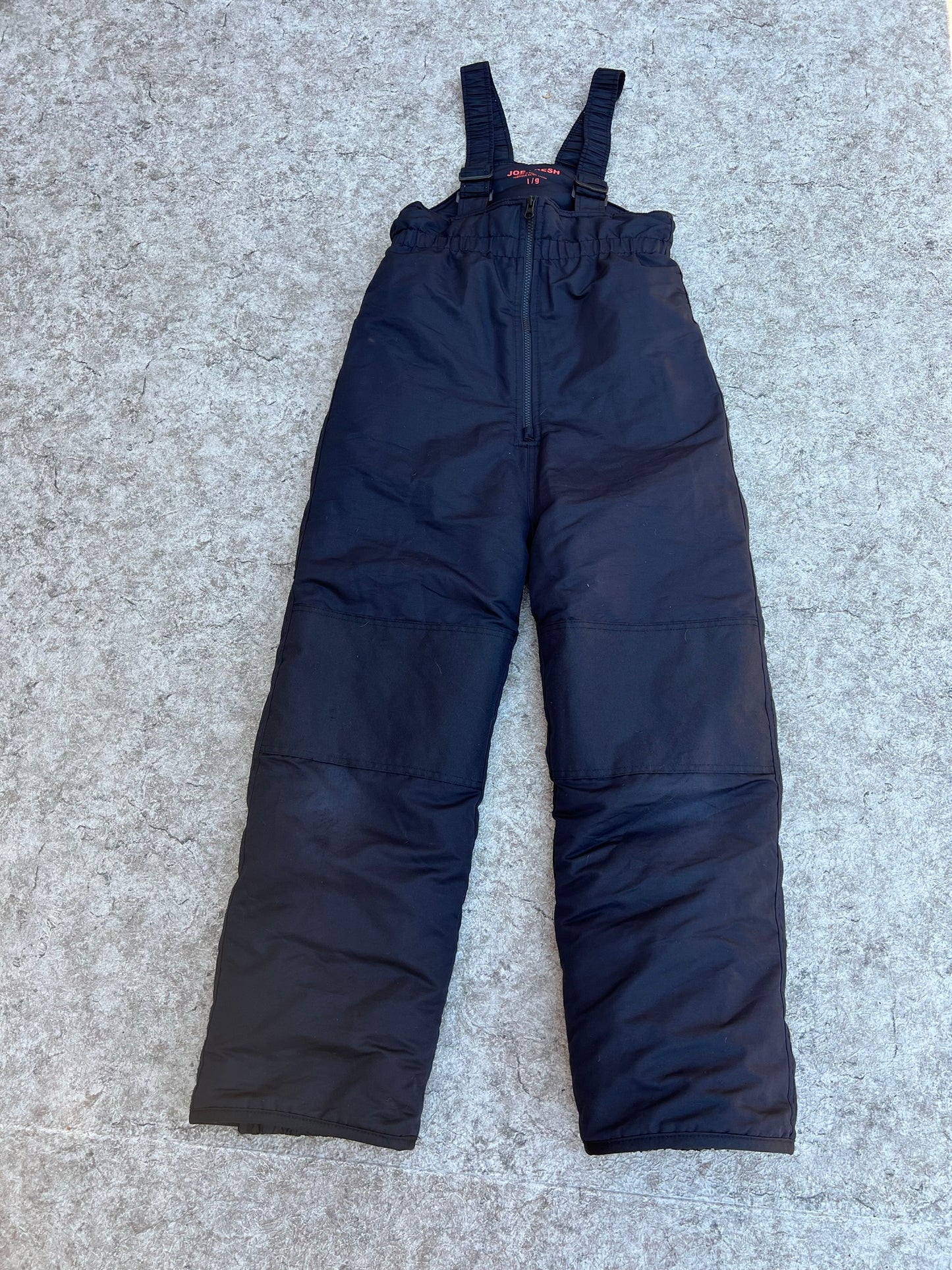 Snow Pants Child Size 10-12 Joe Black Fleeced Lined With Bib TH 2314 Minor Wear