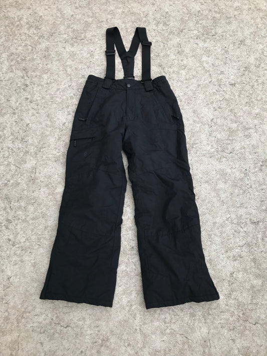 Snow Pants Child Size 10 Etirel Black With Removeable Straps Excellent