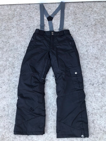 Snow Pants Child Size 12 FireFly Black With Removeable Suspenders As New