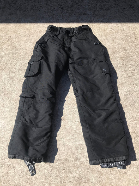 Snow Pants Child Size 14-16 Ripzone Black Snowboarding Excellent