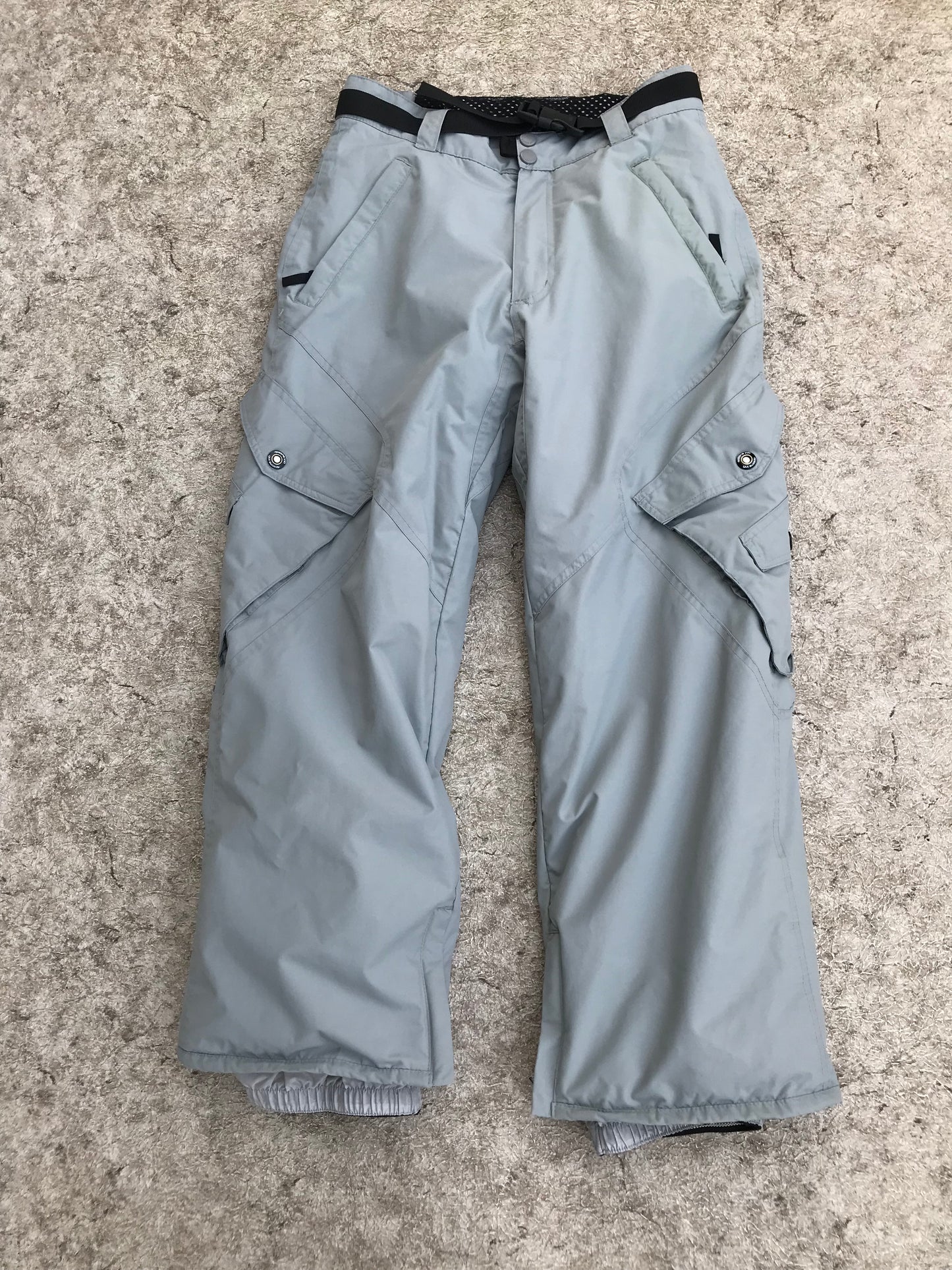 Snow Pants Child Size 14-16 Youth Ripzone Grey Loaded With Pockets Excellent