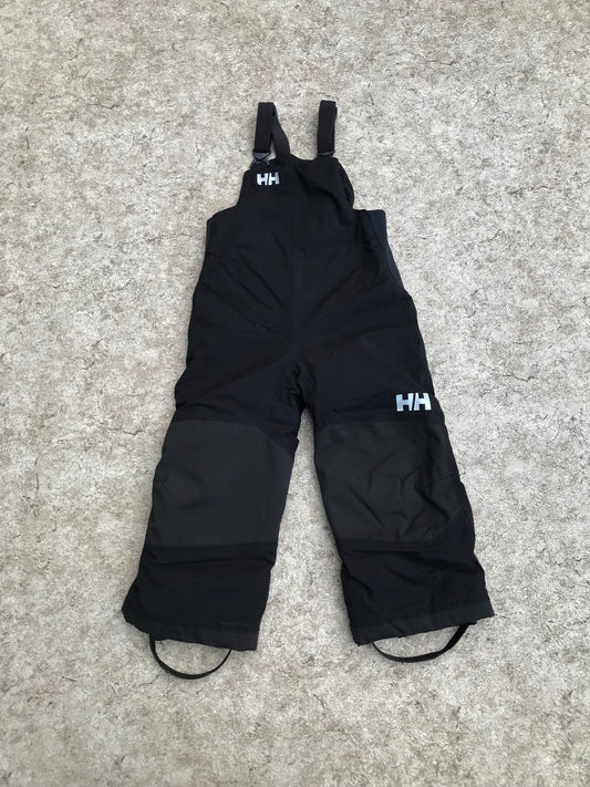 Snow Pants Child Size 4 Helly Hansen Black With Bib Waterproof Excellent Quality Minor Wear on Bottom Cuff