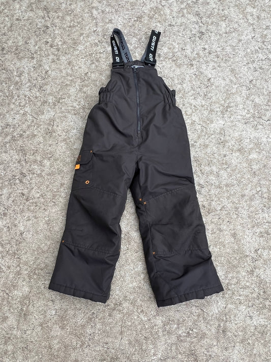 Snow Pants Child Size 5-6 Gusti Smoke Grey and Orange With Bib