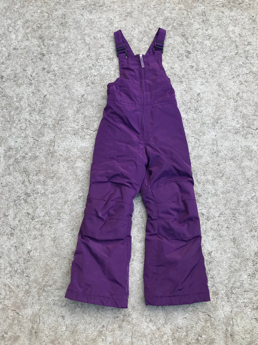Snow Pants Child Size 6 Lands End Deep Purple With Bib Minor Wear On Bottom Cuff