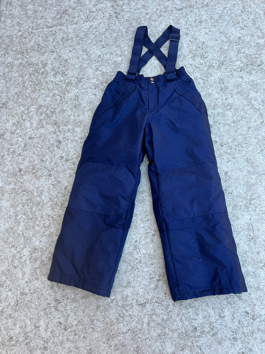 Snow Pants Child Size 7-8 Marine Blue Fleeced Lined With Removeable Straps Excellent