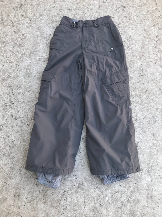 Snow Pants Child Size 8-10 Bonfire Micro Fleece Lined Inside Gravel Grey  Snowboarding As New