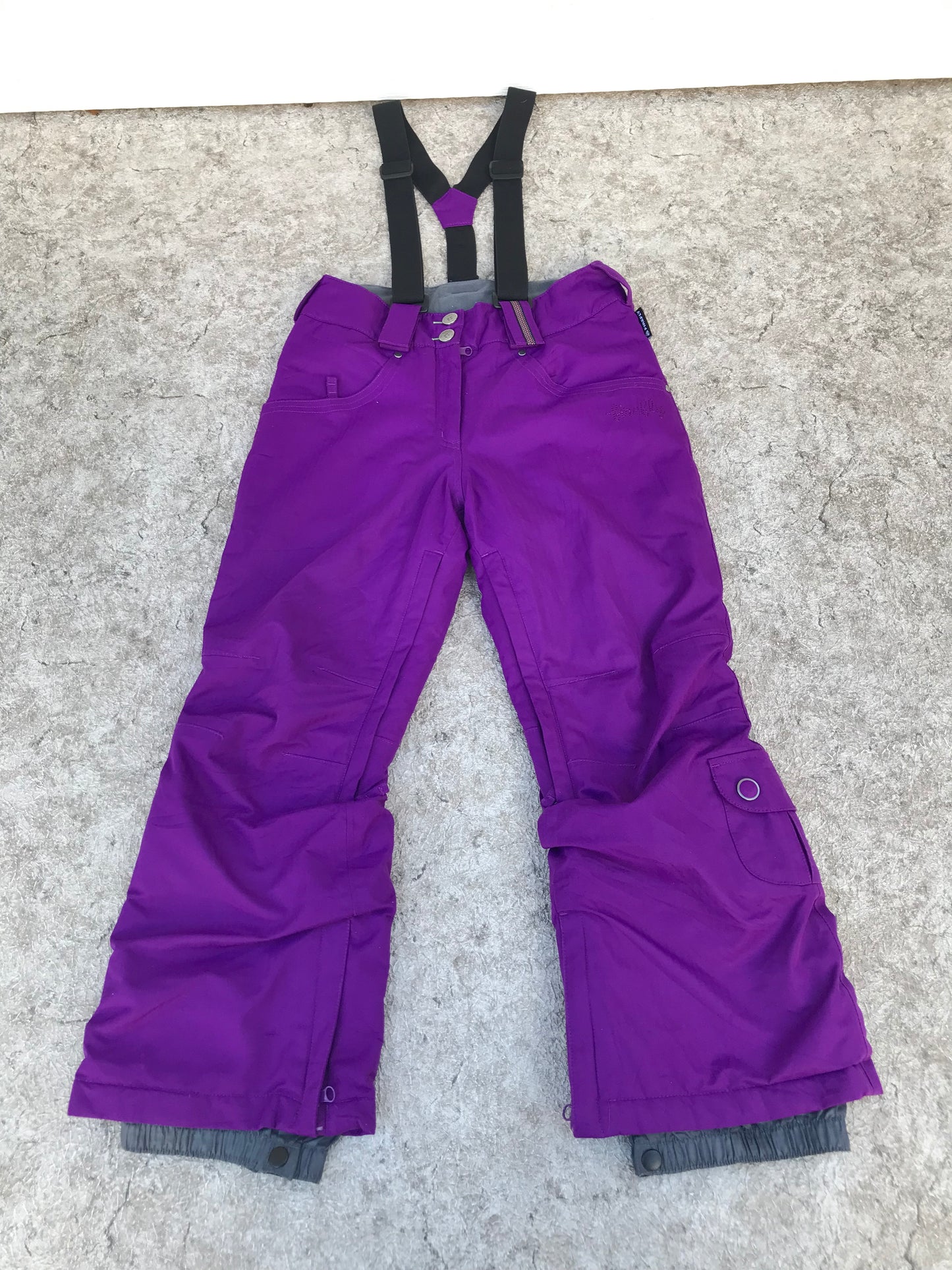 Snow Pants Child Size 8 Firefly Purple With Removeable Straps Excellent