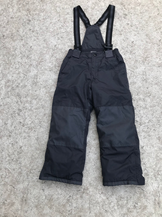 Snow Pants Child Size 6-7 With Removeable Straps Fleece Lined Black Excellent