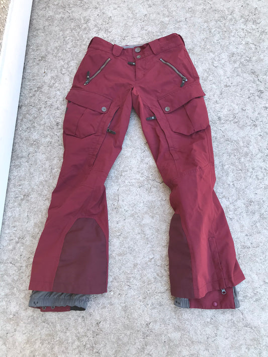 Snow Pants Ladies Size 4 MEC Waterproof Cranberry Excellent