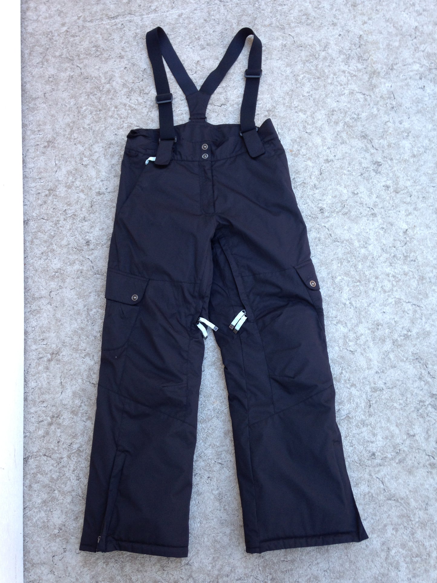Snow Pants Child Size 12-14 Firefly Black Teal Micro Fleece Lining Straps New Demo Model