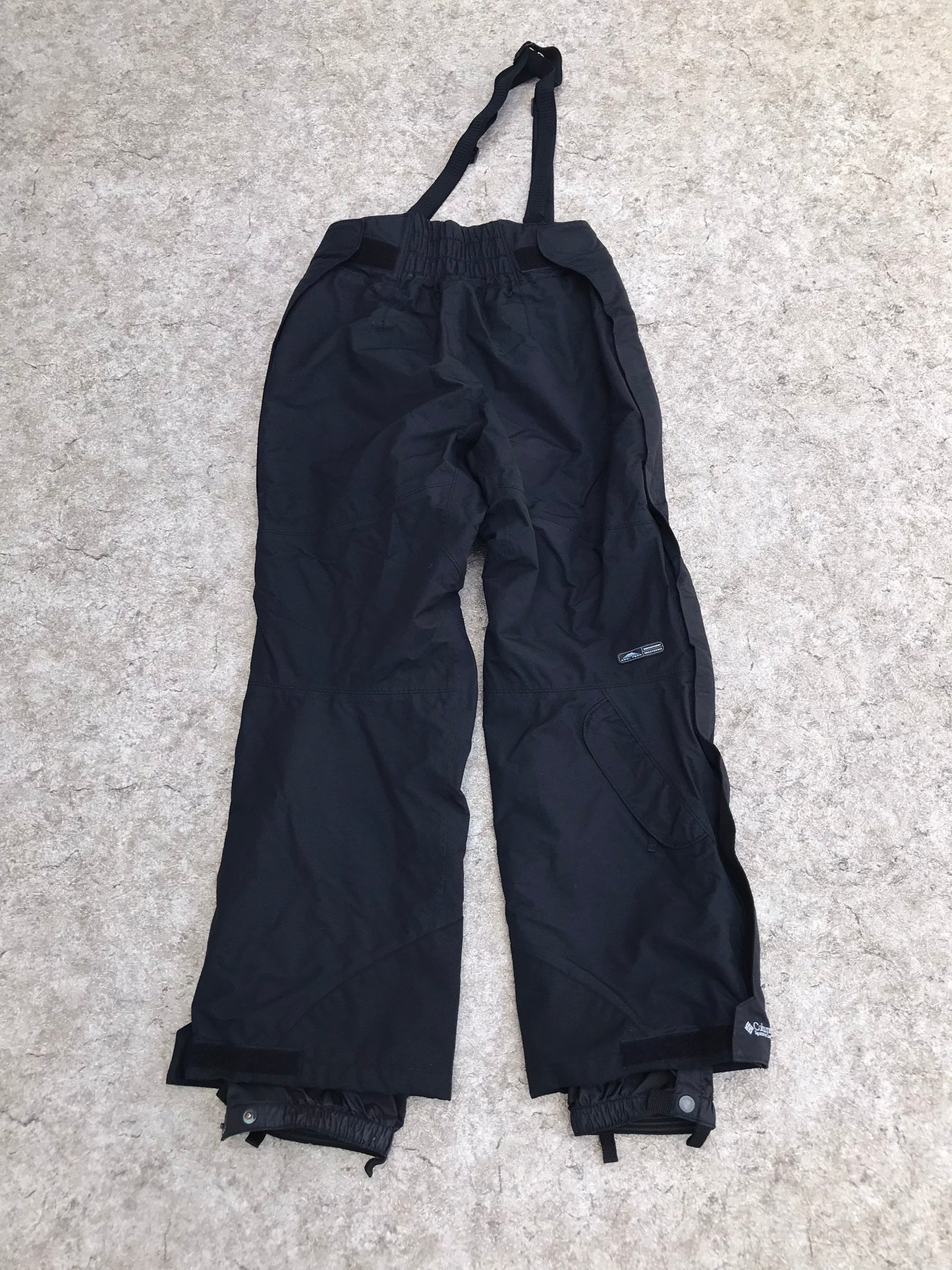 Snow Pants Ladies Size Medium Columbia Titanium Waterproof Full Zippers Up Both Legs Suspenders Black As New