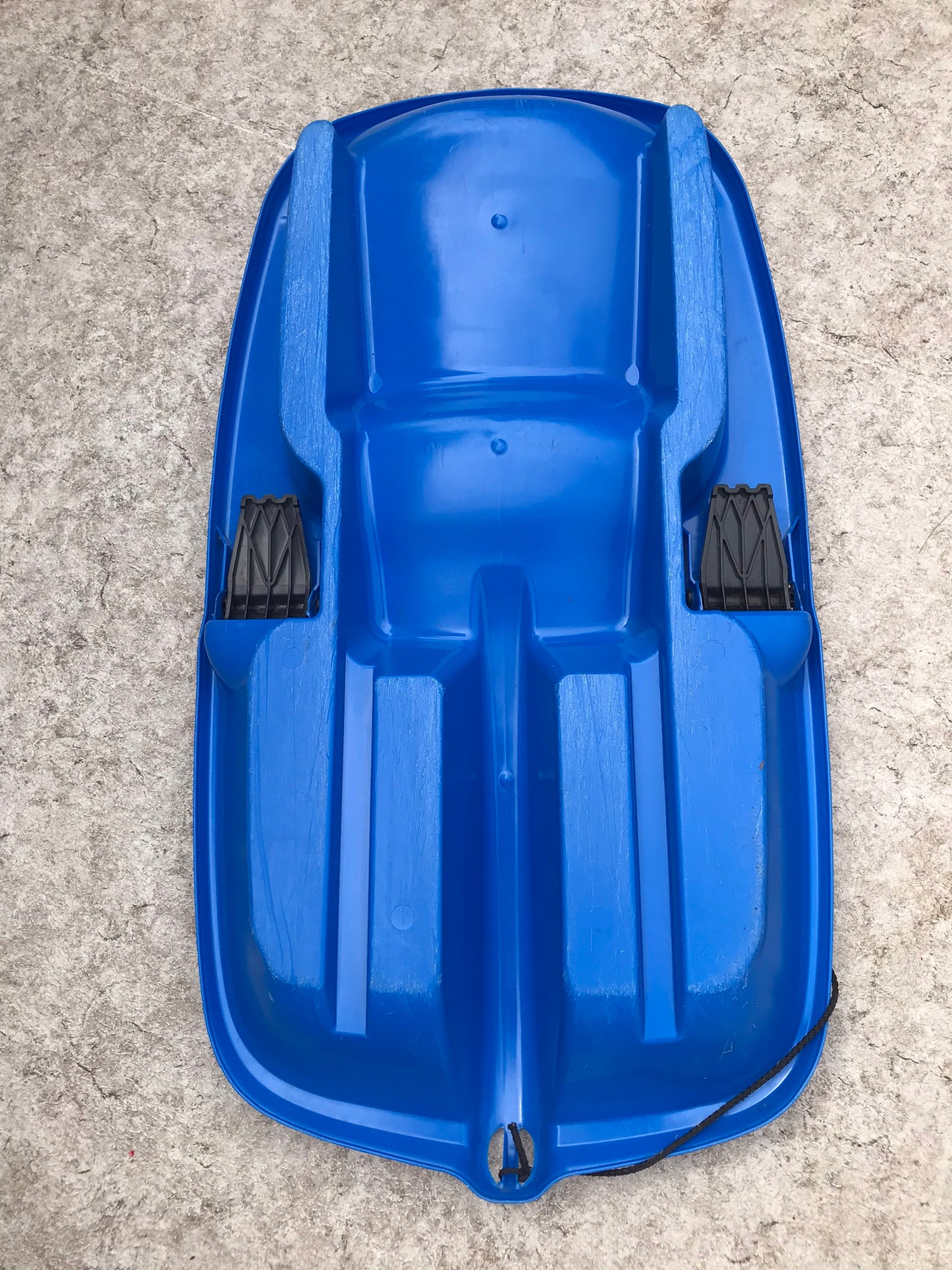 Snow Sled Super Booster 1 Person Blue Plastic Snow Sled Child Age 5-12 40 Inch With Hand Breaks Excellent