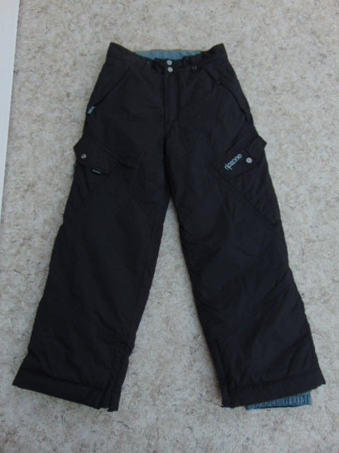 Snow Pants Child Size 10-12 Ripzone  Black Snowboarding New Demo Model