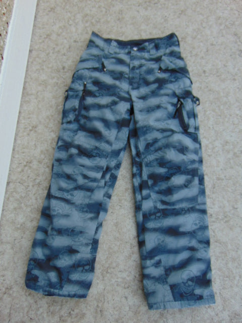 Snow Pants Child Size 18 Youth Firefly Grey With Skulls Minor Wear and Hole in Pocket