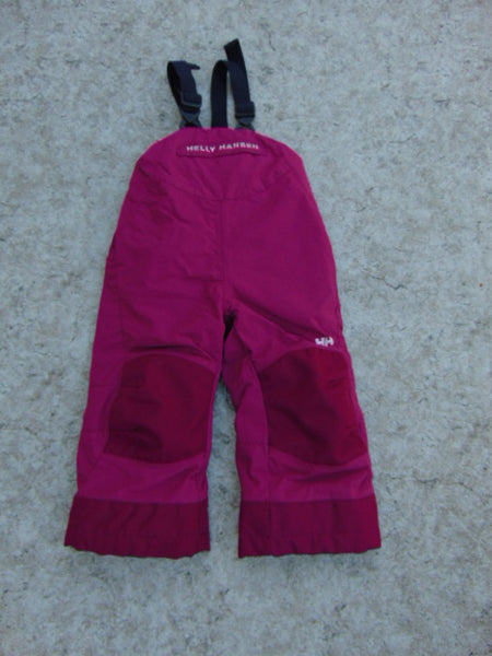 Snow Pants Child Size 2 Helly Hansen Fushia Grey With Bib Excellent