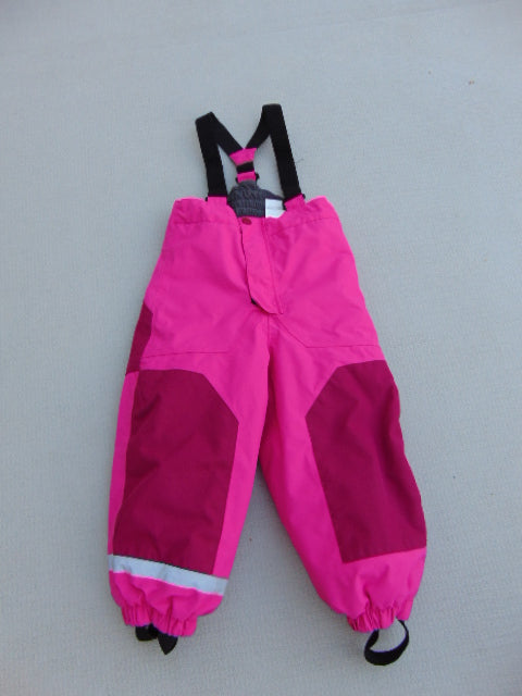 Snow Pants Child Size 3-4 H M Sport Pink Black With Straps Excellent
