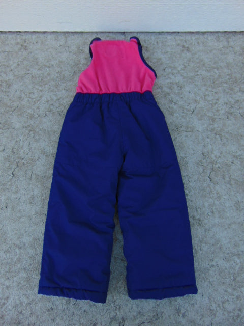 Snow Pants Child Size 3 Cricket Pink Fleece Bib Blue Pants