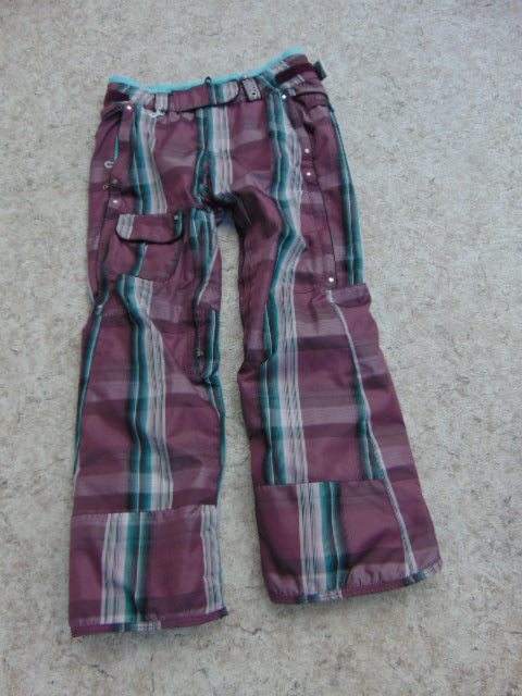 Snow Pants Ladies Size Medium 686 Teal Chocolate Snowboarding Fantastic Quality