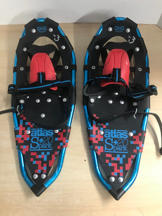 Snowshoes Child Size 50-120 Lb Atlas Spark 20 Blue Red Black Excellent