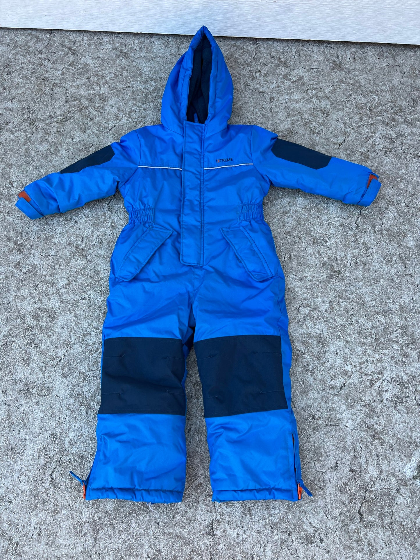 Snowsuit Child Size 3 T Xtreame Blue and Tangerine Fleece Lined As New