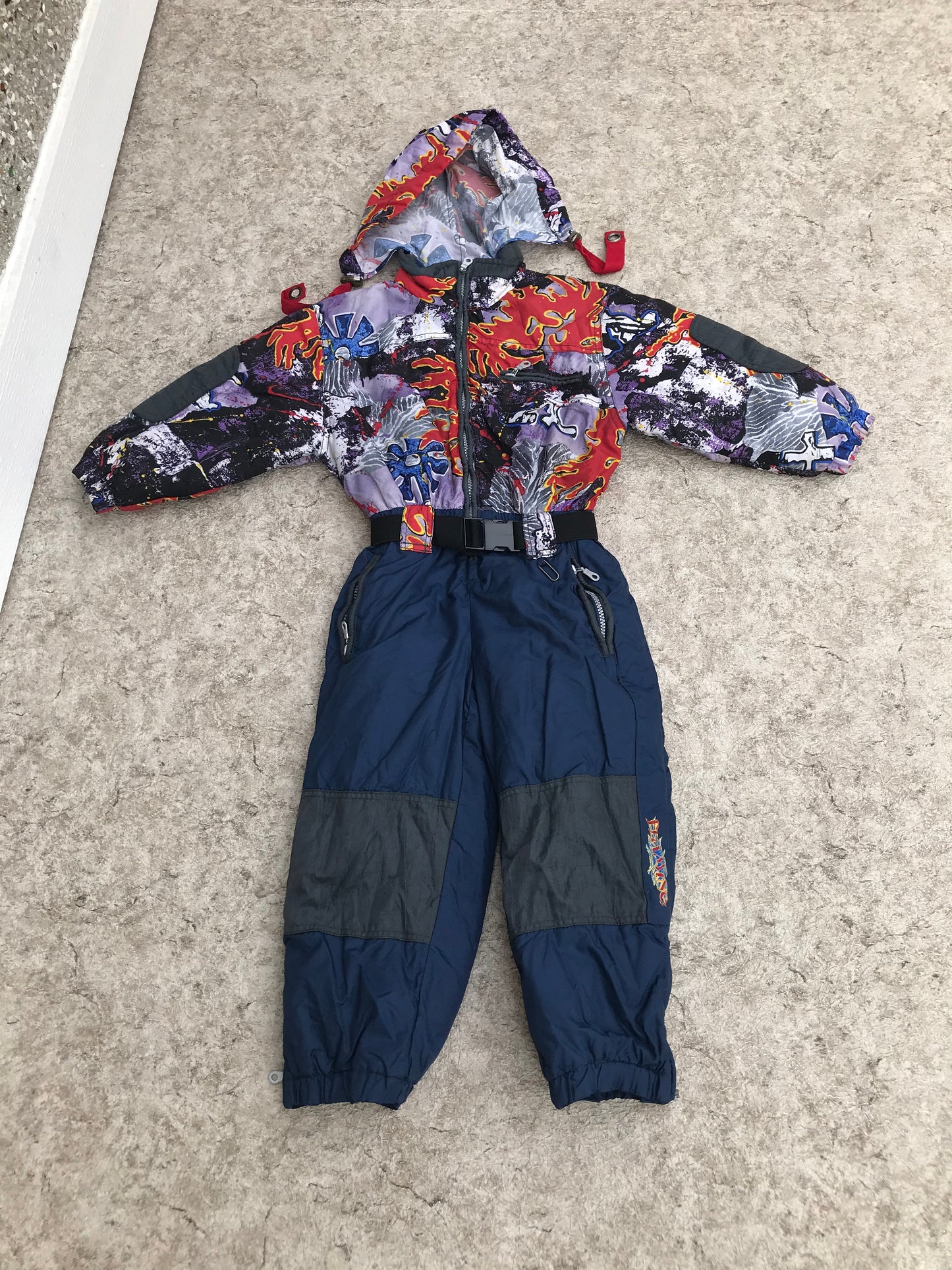 Snowsuit Child Size 4-6 Made in Europe Navy Multi