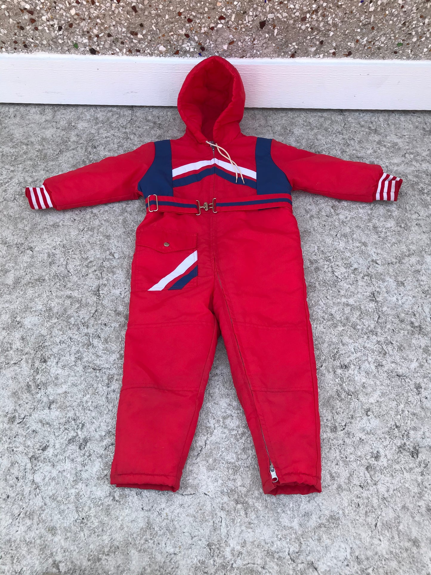 Snowsuit Child Size 4 Vintage Retro 1970's Snowsuit Red 1 pc As New