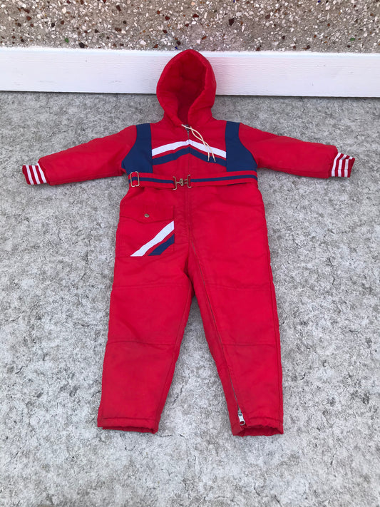 Snowsuit Child Size 4 Vintage Retro 1970's Snowsuit Red 1 pc As New