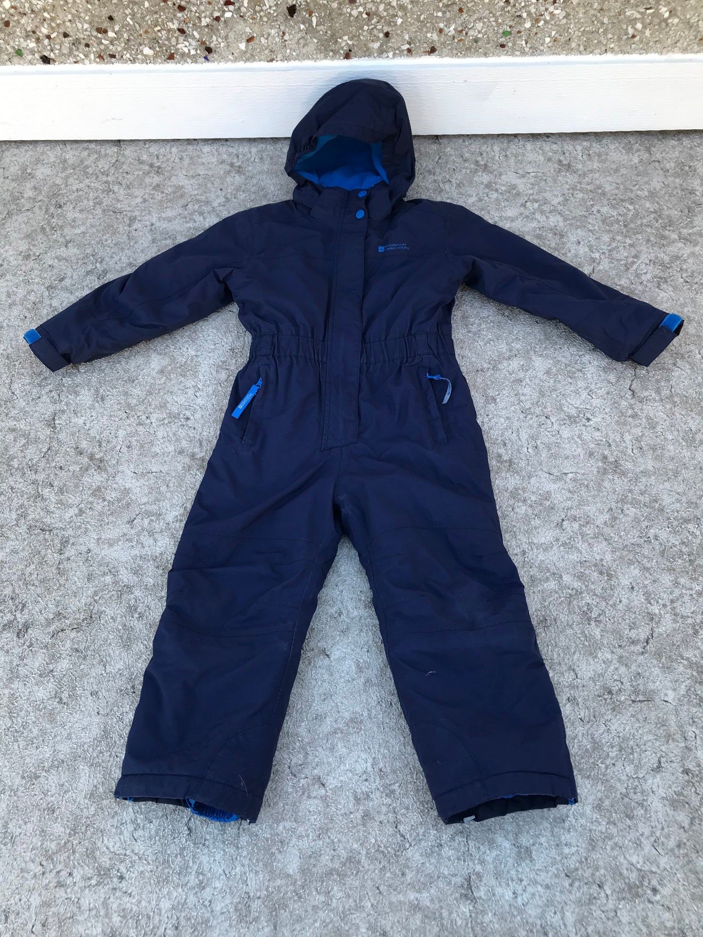Snowsuit Child Size 5-6 Mt Warehouse Dark Blue Wth Blue Micro Fleece Lined