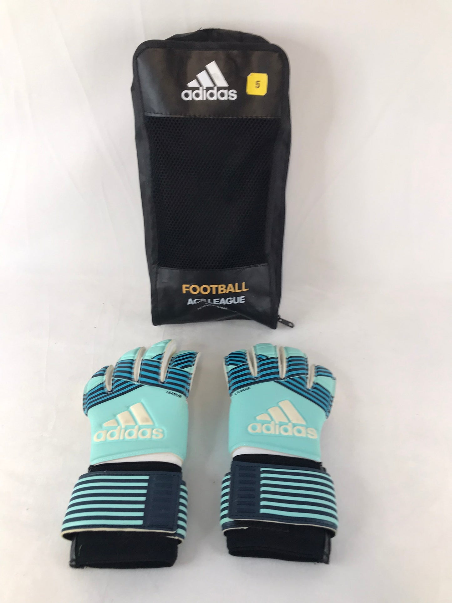 Soccer Goalie Gloves Child Size 5 Age 8-9 Adidas Ace Zone Pro Soccer Teal White New In Bag