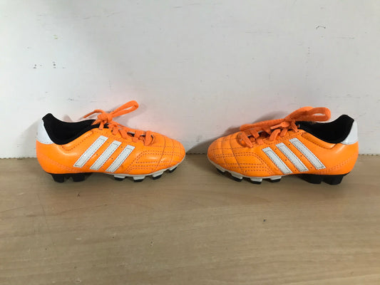 Soccer Shoes Cleats Child Size 10 Toddler Adidas Tangerine White  Excellent
