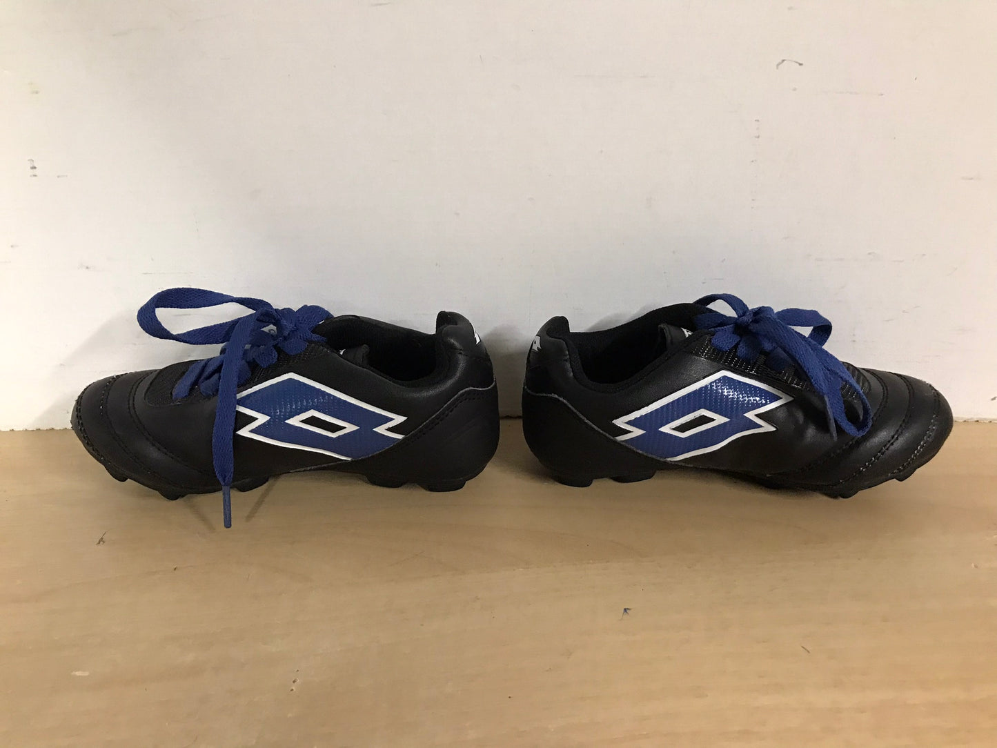 Soccer Shoes Cleats Child Size 10 Toddler Lotto Black Blue Excellent