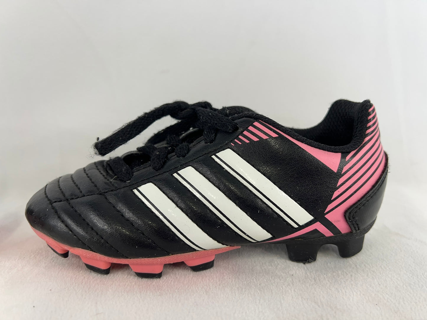 Soccer Shoes Cleats Child Size 11 Adidas Black White Pink Excellent