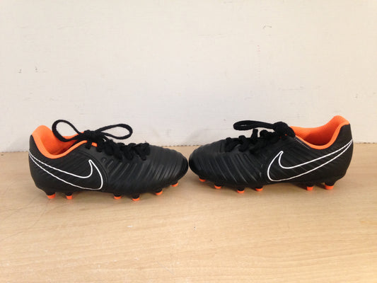 Soccer Shoes Cleats Child Size 11 Nike Tiempo Black Orange Excellent