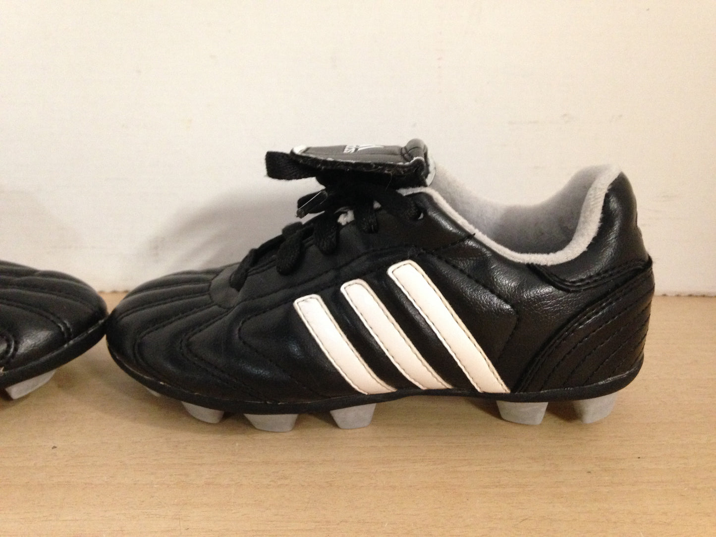 Soccer Shoes Cleats Child Size 12 Adidas Black White Grey Excellent