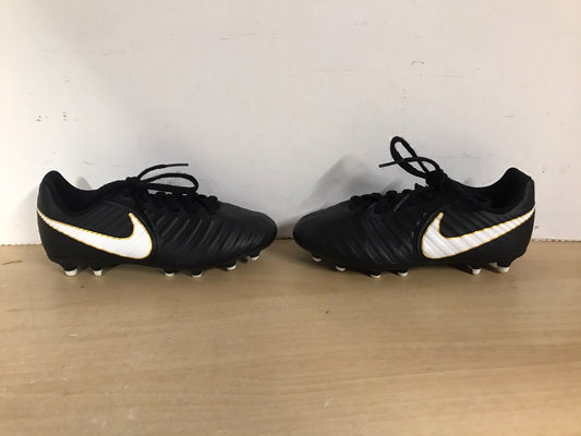 Soccer Shoes Cleats Child Size 13.5 Nike Tiempo Black White Gold Excellent