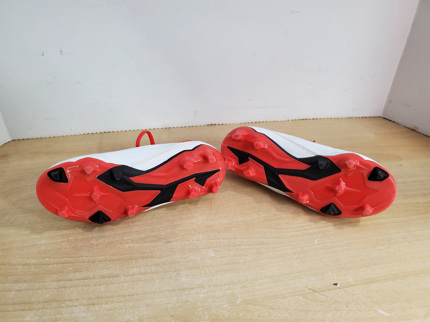 Soccer Shoes Cleats Child Size 13 Adidas Preditor With Slipper Foot White Red Excellent As New