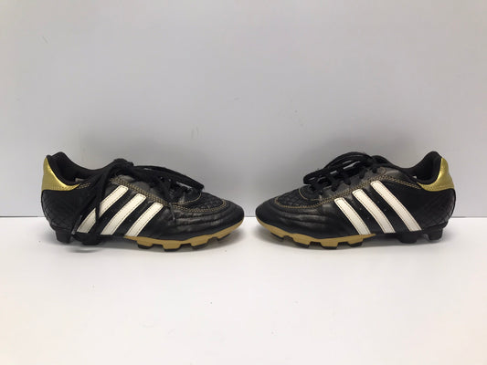 Soccer Shoes Cleats Child Size 1 Adidas Black Gold Excellent