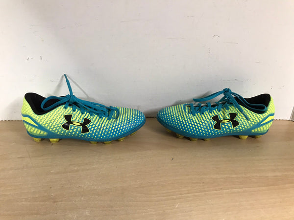 Soccer Shoes Cleats Child Size 1 Under Armour Lime Teal Black