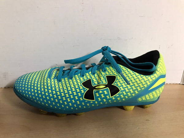 Soccer Shoes Cleats Child Size 1 Under Armour Lime Teal Black